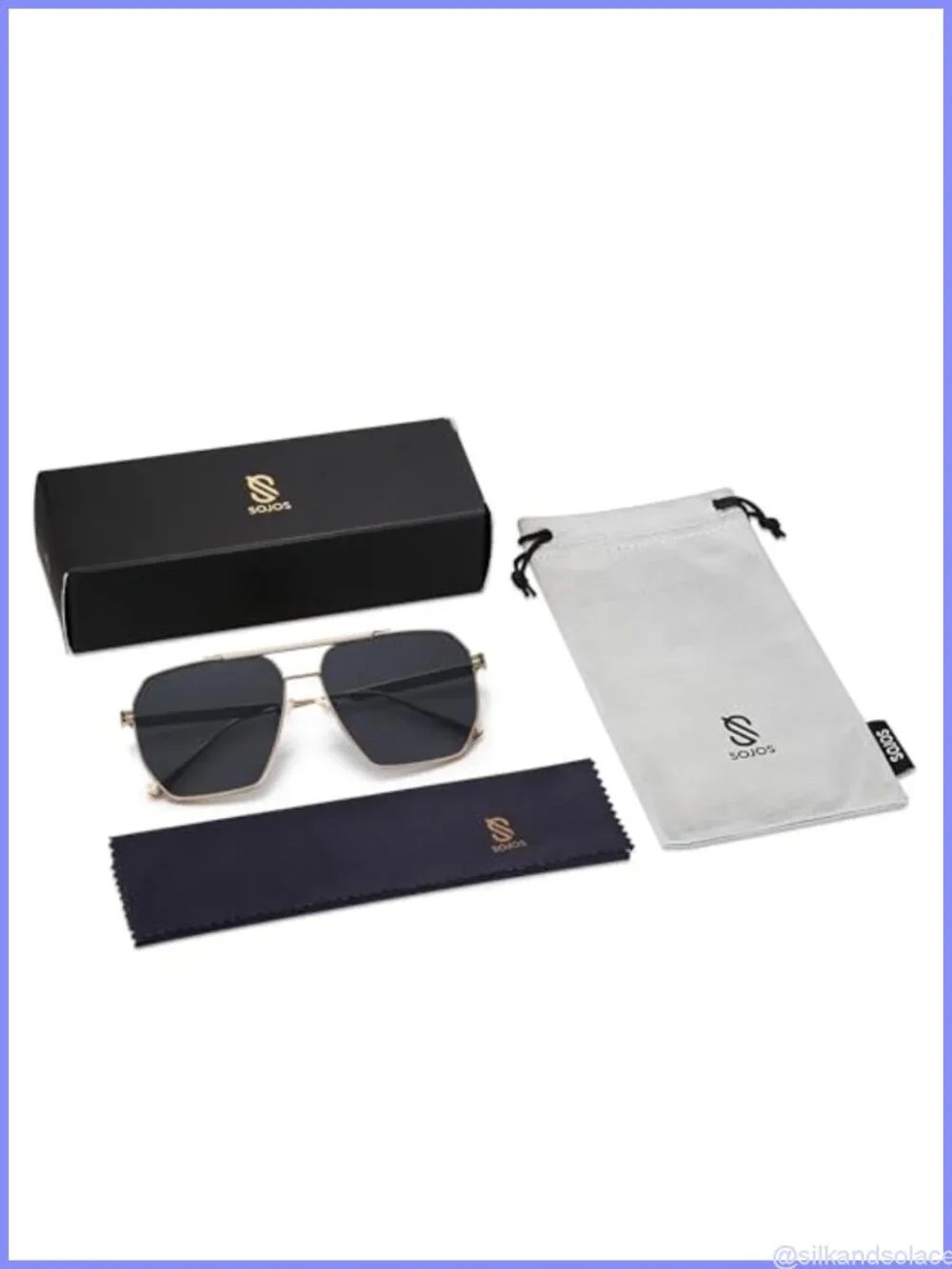 SOJOS Retro Oversized Square Polarized Sunglasses for Women Men UV400